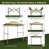 imageCrown Shades 8x5 Grill Gazebo  Pop Up Canopy for BBQ and Backyard Patio  Easy Outdoor Barbecue Shade Cover with Double Tier Vented Top ampamp 2 Side Shelves Beige