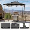imageCrown Shades 8x5 Grill Gazebo  Pop Up Canopy for BBQ and Backyard Patio  Easy Outdoor Barbecue Shade Cover with Double Tier Vented Top ampamp 2 Side Shelves Grey