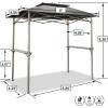 imageCrown Shades 8x5 Grill Gazebo  Pop Up Canopy for BBQ and Backyard Patio  Easy Outdoor Barbecue Shade Cover with Double Tier Vented Top ampamp 2 Side Shelves Grey