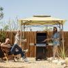 imageCrown Shades 8x5 Grill Gazebo  Pop Up Canopy for BBQ and Backyard Patio  Easy Outdoor Barbecue Shade Cover with Double Tier Vented Top ampamp 2 Side Shelves Beige