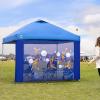 imageCROWN SHADES 10x10 Canopy Sidewalls Mosquito Netting Side Walls for 10x10 Pop Up Canopy Gazebo Curtains Screened in Gazebo Canopy Accessories GreyBlue