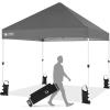 imageCROWN SHADES 10x10 Heavy Duty Canopy  Premium Pop Up Canopy Tent  Extra Sun Shade Protection with 400D Strength Oxford Fabric  Great for Trade Shows Events Tailgates ampamp Commercial Use BlueGray