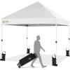 imageCROWN SHADES 10x10 Heavy Duty Canopy  Premium Pop Up Canopy Tent  Extra Sun Shade Protection with 400D Strength Oxford Fabric  Great for Trade Shows Events Tailgates ampamp Commercial Use BlueWhite