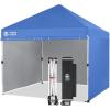 imageCROWN SHADES 10x15 Pop Up Canopy Tent Thicken Frame Commercial Heavy Duty Tent with 4 Sidewalls 8 Stakes ampamp 4 Sandbags ampamp 4 Ropes Outdoor Canopies for Events PartiesBlueBlue
