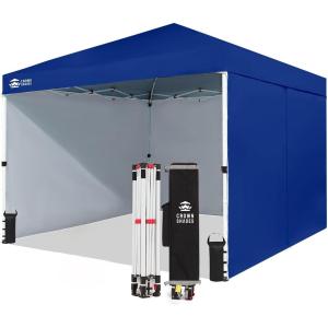 imageCROWN SHADES 10x15 Pop Up Canopy Tent Thicken Frame Commercial Heavy Duty Tent with 4 Sidewalls 8 Stakes ampamp 4 Sandbags ampamp 4 Ropes Outdoor Canopies for Events PartiesBlueNavy Blue
