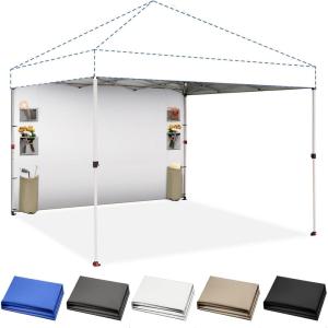 imageCROWN SHADES SideWall Silver for 10x10 Pop Up Canopy with 6 Pockets 1 Pack Sidewall Only with Silver Coating 1 Pack BlueBeige