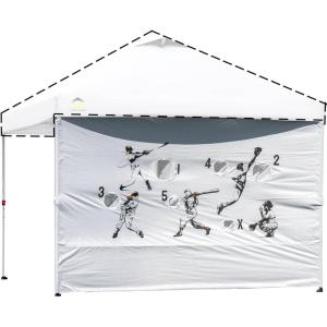 imageCROWN SHADES SunWall Silver Coated for 10x10 Pop up Canopy Tent with Targets 1 Pack Sidewall Only with Silver Coating 1 Pack WhiteBlack White