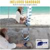 imageCROWN SHADES Beach Cabana 65 x 65 Umbrella Canopy Tent Easy Pop Up  Beach Cabanas for Sand  UPF50 Protection with Sidewall and More Pockets Navy BlueCyan Blue