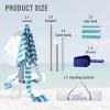 imageCROWN SHADES Beach Cabana 65 x 65 Umbrella Canopy Tent Easy Pop Up  Beach Cabanas for Sand  UPF50 Protection with Sidewall and More Pockets Navy BlueCyan Blue