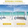 imageCROWN SHADES Beach Cabana 65 x 65 Umbrella Canopy Tent Easy Pop Up  Beach Cabanas for Sand  UPF50 Protection with Sidewall and More Pockets Navy BlueCyan Blue