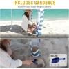 imageCROWN SHADES Beach Cabana 65 x 65 Umbrella Canopy Tent Easy Pop Up  Beach Cabanas for Sand  UPF50 Protection with Sidewall and More Pockets Navy BlueCyan Blue