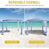 imageCROWN SHADES Beach Cabana 65 x 65 Umbrella Canopy Tent Easy Pop Up  Beach Cabanas for Sand  UPF50 Protection with Sidewall and More Pockets Navy BlueNavy Blue