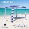 imageCROWN SHADES Beach Cabana 65 x 65 Umbrella Canopy Tent Easy Pop Up  Beach Cabanas for Sand  UPF50 Protection with Sidewall and More Pockets Navy BlueNavy Blue