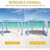 imageCROWN SHADES Beach Cabana 65 x 65 Umbrella Canopy Tent Easy Pop Up  Beach Cabanas for Sand  UPF50 Protection with Sidewall and More Pockets Navy BlueSky Blue