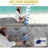 imageCROWN SHADES Beach Cabana 65 x 65 Umbrella Canopy Tent Easy Pop Up  Beach Cabanas for Sand  UPF50 Protection with Sidewall and More Pockets Navy BlueSky Blue