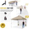 imageCROWN SHADES Canopy Tent 10x10 Pop Up Canopy Outdoor Shade with Pockets Sidewall Easy Up Sun Shelter with One Person Set Up Center Lock Portable Instant Camping Beach Canopy Tents RedBeige
