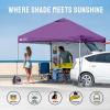 imageCROWN SHADES Canopy Tent 10x10 Pop Up Canopy Outdoor Shade with Pockets Sidewall Easy Up Sun Shelter with One Person Set Up Center Lock Portable Instant Camping Beach Canopy Tents RedPurple