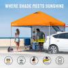 imageCROWN SHADES Canopy Tent 10x10 Pop Up Canopy Outdoor Shade with Pockets Sidewall Easy Up Sun Shelter with One Person Set Up Center Lock Portable Instant Camping Beach Canopy Tents RedOrange