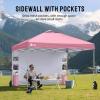 imageCROWN SHADES Canopy Tent 10x10 Pop Up Canopy Outdoor Shade with Pockets Sidewall Easy Up Sun Shelter with One Person Set Up Center Lock Portable Instant Camping Beach Canopy Tents RedPink