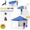 imageCROWN SHADES Canopy Tent 10x10 Pop Up Canopy Outdoor Shade with Pockets Sidewall Easy Up Sun Shelter with One Person Set Up Center Lock Portable Instant Camping Beach Canopy Tents RedBlue