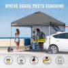 imageCROWN SHADES Canopy Tent 10x10 Pop Up Canopy Outdoor Shade with Pockets Sidewall Easy Up Sun Shelter with One Person Set Up Center Lock Portable Instant Camping Beach Canopy Tents RedGrid Grey