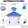 imageCROWN SHADES Canopy Tent 10x10 Pop Up Canopy Outdoor Shade with Pockets Sidewall Easy Up Sun Shelter with One Person Set Up Center Lock Portable Instant Camping Beach Canopy Tents RedBlue