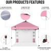 imageCROWN SHADES Canopy Tent 10x10 Pop Up Canopy Outdoor Shade with Pockets Sidewall Easy Up Sun Shelter with One Person Set Up Center Lock Portable Instant Camping Beach Canopy Tents RedPink