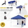 imageCROWN SHADES Canopy Tent 10x10 Pop Up Canopy Outdoor Shade with Pockets Sidewall Easy Up Sun Shelter with One Person Set Up Center Lock Portable Instant Camping Beach Canopy Tents RedNavy Blue