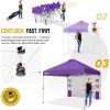 imageCROWN SHADES Canopy Tent 10x10 Pop Up Canopy Outdoor Shade with Pockets Sidewall Easy Up Sun Shelter with One Person Set Up Center Lock Portable Instant Camping Beach Canopy Tents RedPurple