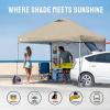 imageCROWN SHADES Canopy Tent 10x10 Pop Up Canopy Outdoor Shade with Pockets Sidewall Easy Up Sun Shelter with One Person Set Up Center Lock Portable Instant Camping Beach Canopy Tents RedBeige