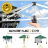 imageCROWN SHADES Canopy Tent 10x10 Pop Up Canopy Outdoor Shade with Pockets Sidewall Easy Up Sun Shelter with One Person Set Up Center Lock Portable Instant Camping Beach Canopy Tents RedForest Green
