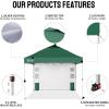 imageCROWN SHADES Canopy Tent 10x10 Pop Up Canopy Outdoor Shade with Pockets Sidewall Easy Up Sun Shelter with One Person Set Up Center Lock Portable Instant Camping Beach Canopy Tents RedForest Green