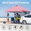 imageCROWN SHADES Canopy Tent 10x10 Pop Up Canopy Outdoor Shade with Pockets Sidewall Easy Up Sun Shelter with One Person Set Up Center Lock Portable Instant Camping Beach Canopy Tents RedPink