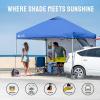 imageCROWN SHADES Canopy Tent 10x10 Pop Up Canopy Outdoor Shade with Pockets Sidewall Easy Up Sun Shelter with One Person Set Up Center Lock Portable Instant Camping Beach Canopy Tents RedBlue