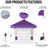 imageCROWN SHADES Canopy Tent 10x10 Pop Up Canopy Outdoor Shade with Pockets Sidewall Easy Up Sun Shelter with One Person Set Up Center Lock Portable Instant Camping Beach Canopy Tents RedPurple
