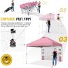 imageCROWN SHADES Canopy Tent 10x10 Pop Up Canopy Outdoor Shade with Pockets Sidewall Easy Up Sun Shelter with One Person Set Up Center Lock Portable Instant Camping Beach Canopy Tents RedPink