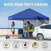 imageCROWN SHADES Canopy Tent 10x10 Pop Up Canopy Outdoor Shade with Pockets Sidewall Easy Up Sun Shelter with One Person Set Up Center Lock Portable Instant Camping Beach Canopy Tents RedNavy Blue