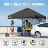 imageCROWN SHADES Canopy Tent 10x10 Pop Up Canopy Outdoor Shade with Pockets Sidewall Easy Up Sun Shelter with One Person Set Up Center Lock Portable Instant Camping Beach Canopy Tents RedBlack