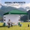 imageCROWN SHADES Canopy Tent 10x10 Pop Up Canopy Outdoor Shade with Pockets Sidewall Easy Up Sun Shelter with One Person Set Up Center Lock Portable Instant Camping Beach Canopy Tents RedForest Green
