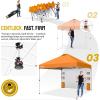 imageCROWN SHADES Canopy Tent 10x10 Pop Up Canopy Outdoor Shade with Pockets Sidewall Easy Up Sun Shelter with One Person Set Up Center Lock Portable Instant Camping Beach Canopy Tents RedOrange