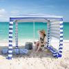 imageCROWN SHADES Beach Cabana 65 x 65 Umbrella Canopy Tent Easy Pop Up  Beach Cabanas for Sand  UPF50 Protection with Sidewall and More Pockets Navy BlueNavy Blue