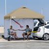 imageCROWN SHADES SunWall Silver Coated for 10x10 Pop up Canopy Tent with Targets 1 Pack Sidewall Only with Silver Coating 1 Pack BlueBeige