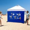 imageCROWN SHADES SunWall Silver Coated for 10x10 Pop up Canopy Tent with Targets 1 Pack Sidewall Only with Silver Coating 1 Pack BlueBlue Orange