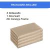 imageCROWN SHADES 10x10 Canopy Sidewalls 4pck  Canopy Walls 10x10 Sidewalls for Canopy  Canopy Cover Canopy Accessories GreyKhaki