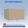 imageCROWN SHADES 10x10 Canopy Sidewalls 4pck  Canopy Walls 10x10 Sidewalls for Canopy  Canopy Cover Canopy Accessories GreyKhaki