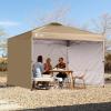 imageCROWN SHADES 10x10 Canopy Sidewalls 4pck  Canopy Walls 10x10 Sidewalls for Canopy  Canopy Cover Canopy Accessories GreyKhaki