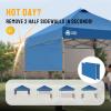 imageCROWN SHADES 10x10 Pop up Canopy Tent Instant Canopy with 150D Silver Coated Fabric Including 2 Half Sidewalls 4 Ropes 8 Stakes 4 Weight Bags STO N Go Bag WhiteBlue