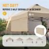 imageCROWN SHADES 10x10 Pop up Canopy Tent Instant Canopy with 150D Silver Coated Fabric Including 2 Half Sidewalls 4 Ropes 8 Stakes 4 Weight Bags STO N Go Bag WhiteBeige