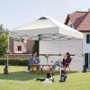 imageCROWN SHADES 10x10 Pop up Canopy Tent Instant Canopy with 150D Silver Coated Fabric Including 2 Half Sidewalls 4 Ropes 8 Stakes 4 Weight Bags STO N Go Bag WhiteWhite