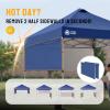 imageCROWN SHADES 10x10 Pop up Canopy Tent Instant Canopy with 150D Silver Coated Fabric Including 2 Half Sidewalls 4 Ropes 8 Stakes 4 Weight Bags STO N Go Bag WhiteNavy Blue